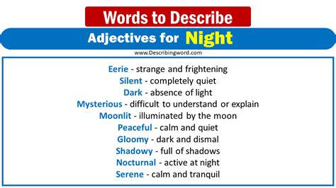 night thesaurus|cool words that mean night.